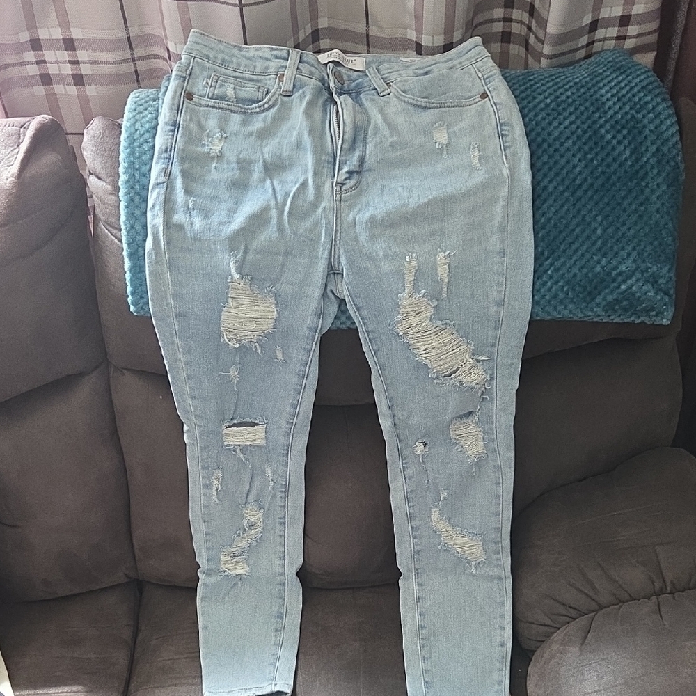 Distressed Light Blue Women's Jeans
